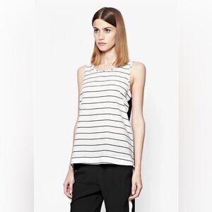 French Connection Polly Plains White & Black Stripe Tank Top Size XS